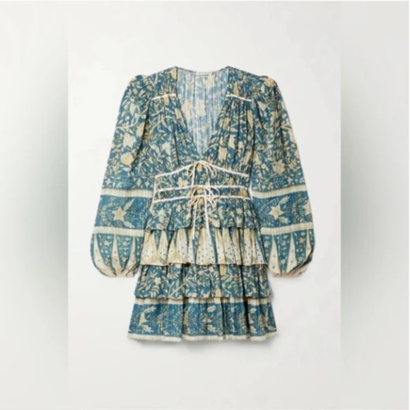 Ulla Johnson Nina Tiered Cotton Voile Mini Dress Lanai 4 - Picture 3 of 14